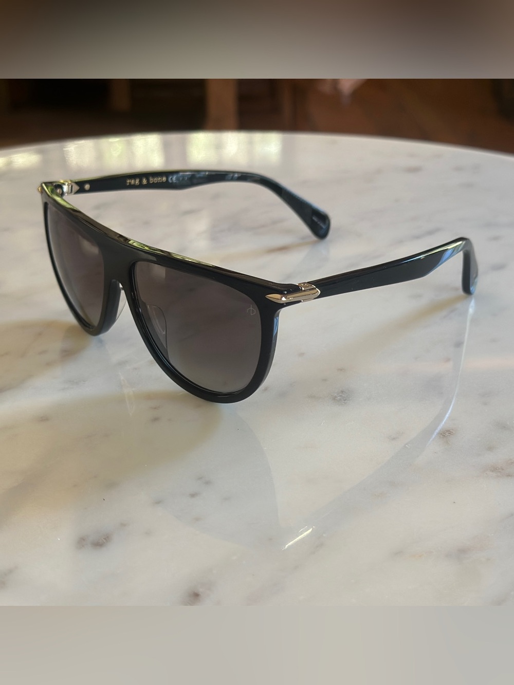 RAG & BONE Black Polarized Sunglasses